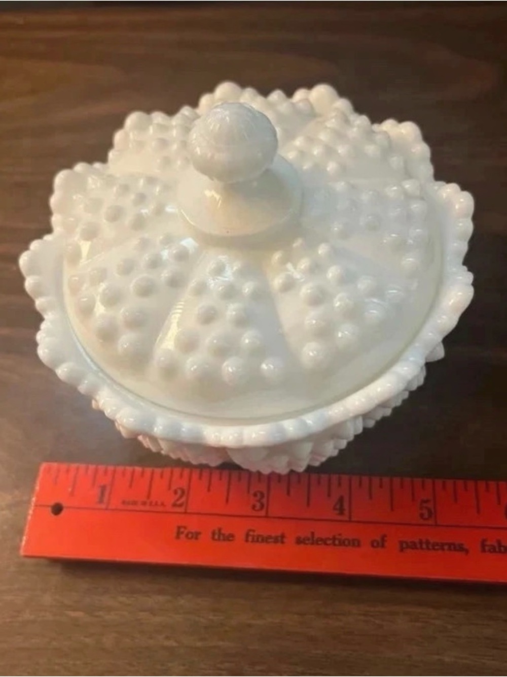 Fenton White Hobnail Milk Glass Covered Candy Dish